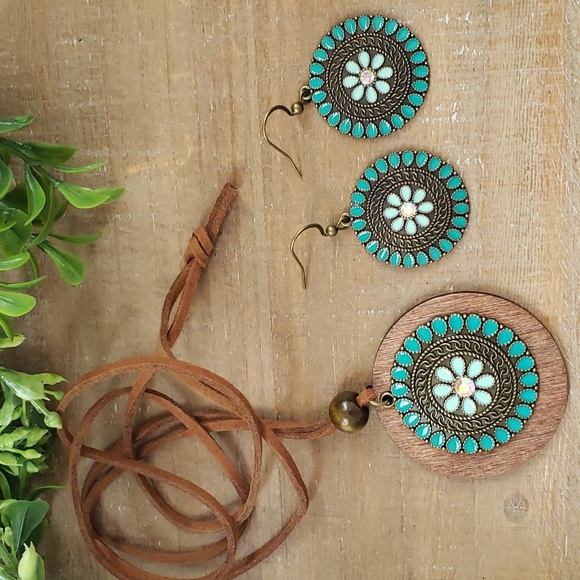 Boho-style Elements Necklace & Earring Set - Picture 1 of 4